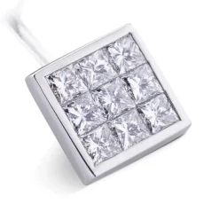 18ct White Gold Pavé Set Diamond Cufflinks