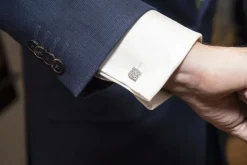 18ct White Gold Pavé Set Diamond Cufflinks