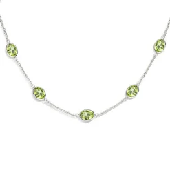 18ct White Gold Peridot Necklace