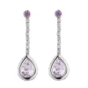 18ct White Gold Pink Sapphire, Diamond and Pink Kunzite Drop Earrings