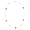 18ct White Gold 24" Citrine And Pearl Necklace