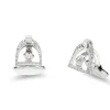 18ct White Gold Stirrup Cufflinks With Pav Diamond Border