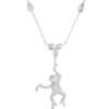 18ct White Gold Swinging Diamond Monkey Necklace