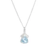 18ct White Gold Trilliant Cut Blue Topaz And Diamond Pendant