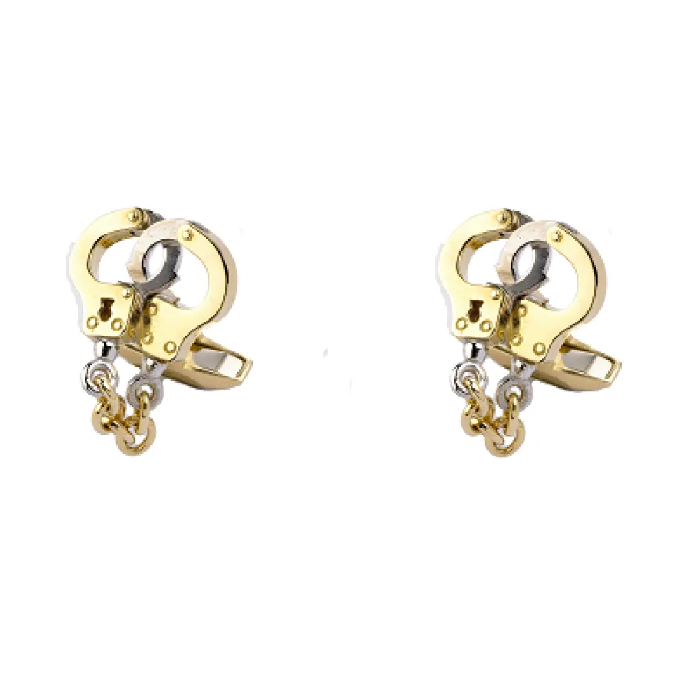 18ct Yellow And White Gold Handcuff Cufflinks