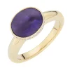 18ct Yellow Gold Amethyst Ring with Diamond Border