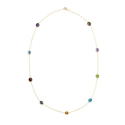 18ct Yellow Gold Assorted Gemstone Spectacle Necklace