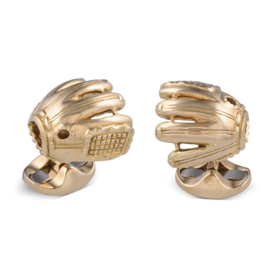 18ct Yellow Gold Baseball Glove Cufflinks