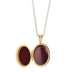 18ct Yellow Gold Black And Red Enamel Locket