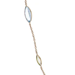 18ct Yellow Gold Blue Topaz And Peridot Spectacle Necklace