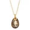 18ct Yellow Gold Briolette Smokey Quartz With Cabochon Citrine Pendant