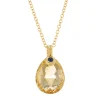 18ct Yellow Gold Briolette Citrine With Cabochon Sapphire Pendant