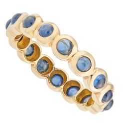 18ct Yellow Gold Cabochon Sapphire Full Eternity Ring