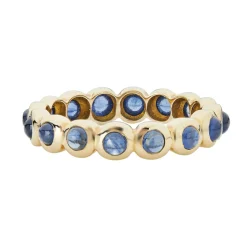 18ct Yellow Gold Cabochon Sapphire Full Eternity Ring