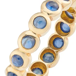 18ct Yellow Gold Cabochon Sapphire Full Eternity Ring