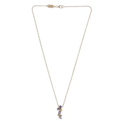 18ct Yellow Gold Cascade Amethyst and Diamond Drop Necklace