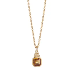 18ct Yellow Gold Citrine And Diamond Pendant