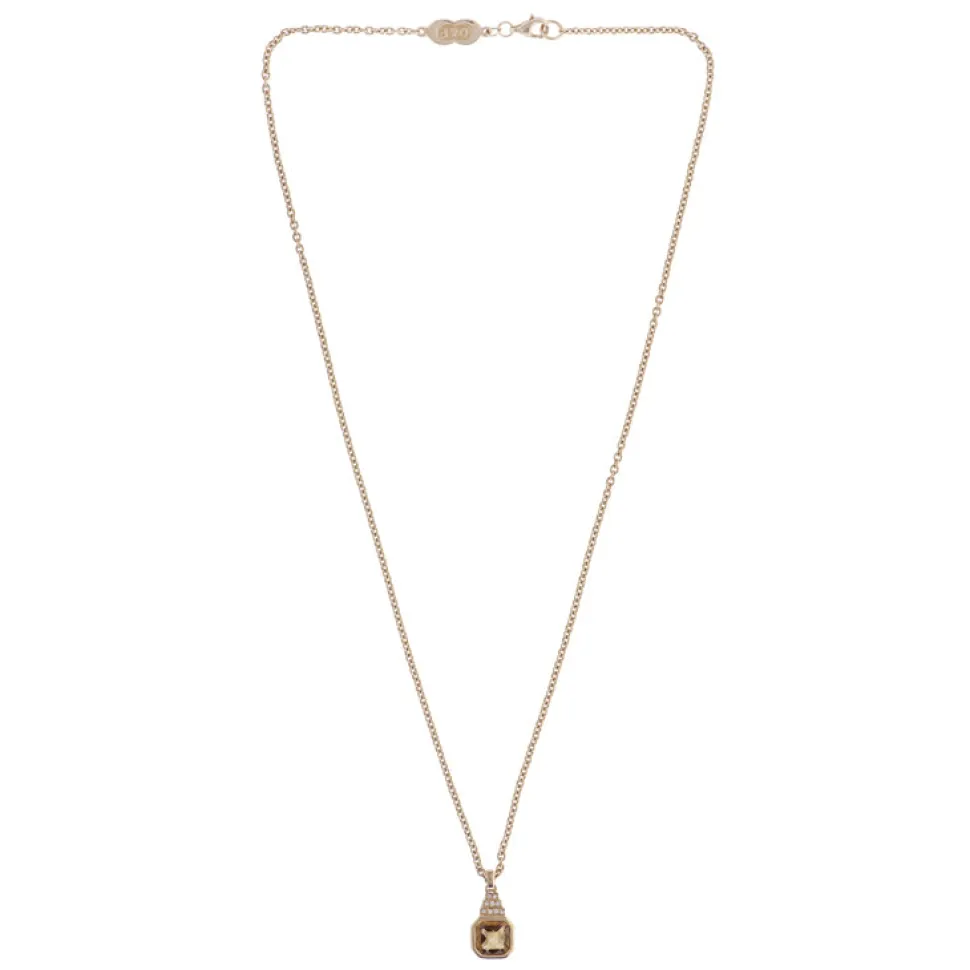 18ct Yellow Gold Citrine And Diamond Pendant