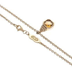 18ct Yellow Gold Citrine And Diamond Pendant