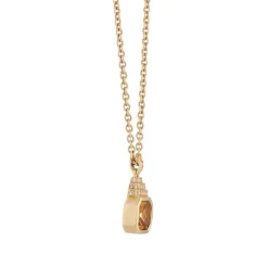 18ct Yellow Gold Citrine And Diamond Pendant