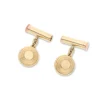 9ct Yellow Gold Clay And Cartridge Chain Link Cufflinks