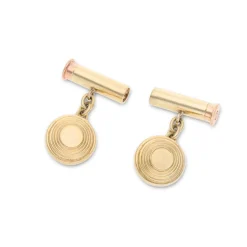 9ct Yellow Gold Clay And Cartridge Chain Link Cufflinks