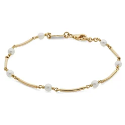 18ct Yellow Gold Cultured Pearl Bracelet