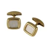 18ct Yellow Gold Cushion Cufflinks with Mother-of-Pearl