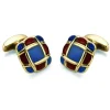 18ct Yellow Gold Cushion Style Enamel Cufflinks