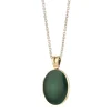 18ct Yellow Gold Dark Green Enamel Locket