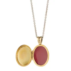 18ct Yellow Gold Dark Green Enamel Locket