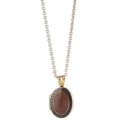 18ct Yellow Gold Dark Pink And Mauve Enamel Locket