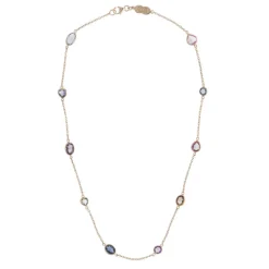 18ct Yellow Gold Fancy Colour and Fancy Shape Sapphire Necklace