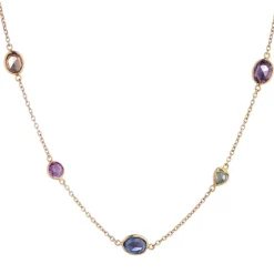 18ct Yellow Gold Fancy Colour and Fancy Shape Sapphire Necklace