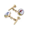 18ct Yellow Gold Hand-Painted Golf Cufflinks