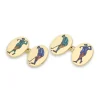 18ct Yellow Gold Hand-Painted Golfer Cufflinks