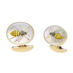18ct Yellow Gold Hand-Painted Rock Crystal Wasp Dress Set