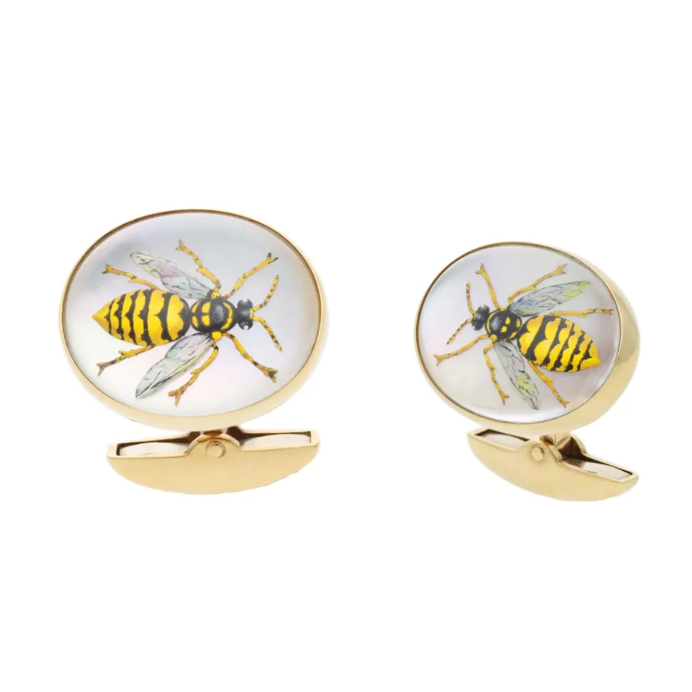 18ct Yellow Gold Hand-Painted Rock Crystal Wasp Dress Set