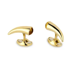 18ct Yellow Gold Horn Cufflinks With Citrine End