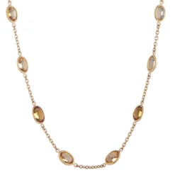 18ct Yellow Gold Light and Dark Citrine Necklace