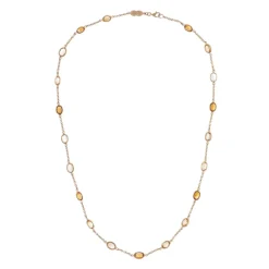 18ct Yellow Gold Light and Dark Citrine Necklace