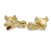 18ct Yellow Gold Moving Pig Head Cufflinks With Diamond Eyes