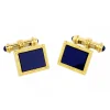 18ct Yellow Gold Oblong Cufflinks with Lapis Lazuli