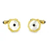 18ct Yellow Gold Octagonal Cufflinks with Mother-of-Pearl and Sapphire