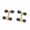 9ct Yellow Gold Onyx Dumbbell Cufflinks