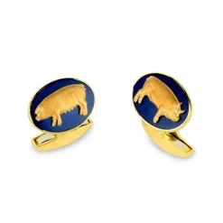18ct Yellow Gold Pig Cufflinks