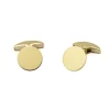 18ct Yellow Gold Plain Round Cufflinks