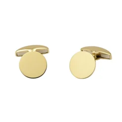 18ct Yellow Gold Plain Round Cufflinks