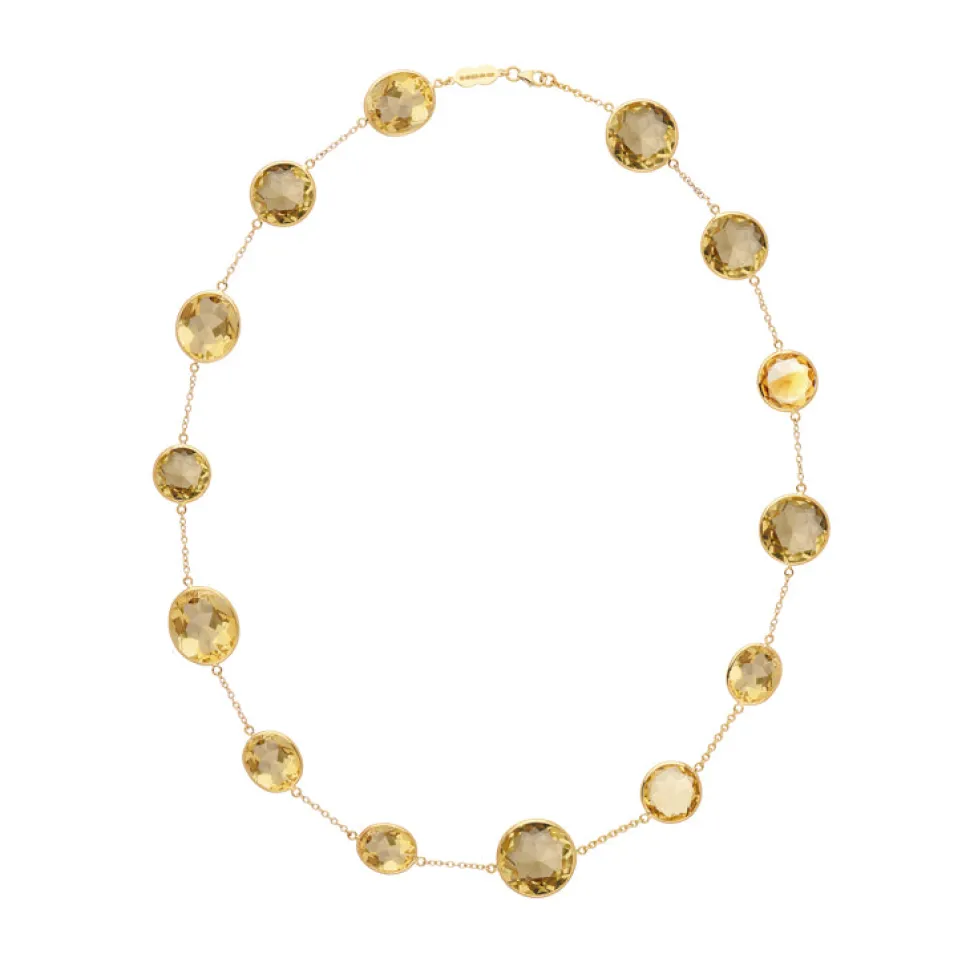 18ct Yellow Gold 20" Light And Dark Citrine Necklace