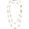 18ct Yellow Gold 32" Light And Dark Citrine Spectacle Necklace